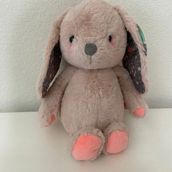 B Softies Butterscotch Bunny Rabbit Je m’appelle 12" Pink Soft Happy Hues NWT - Picture 1 of 11
